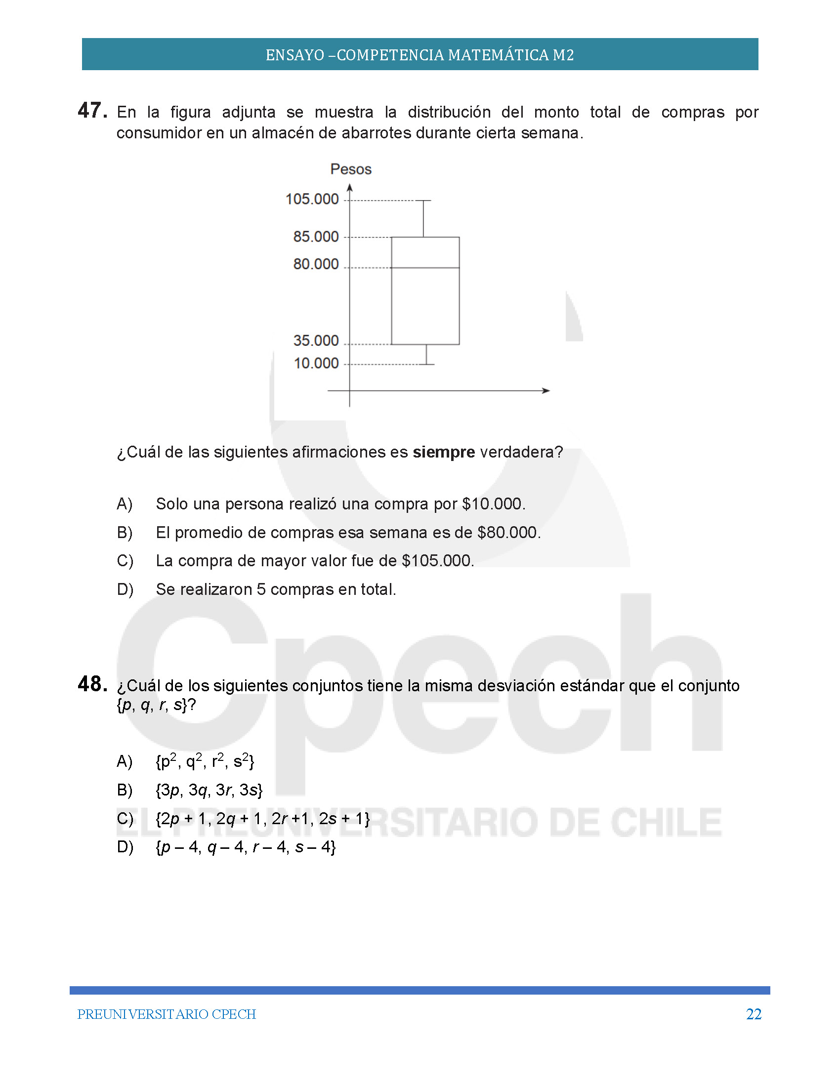 Competencia Matemáticas M2 PAES 2022